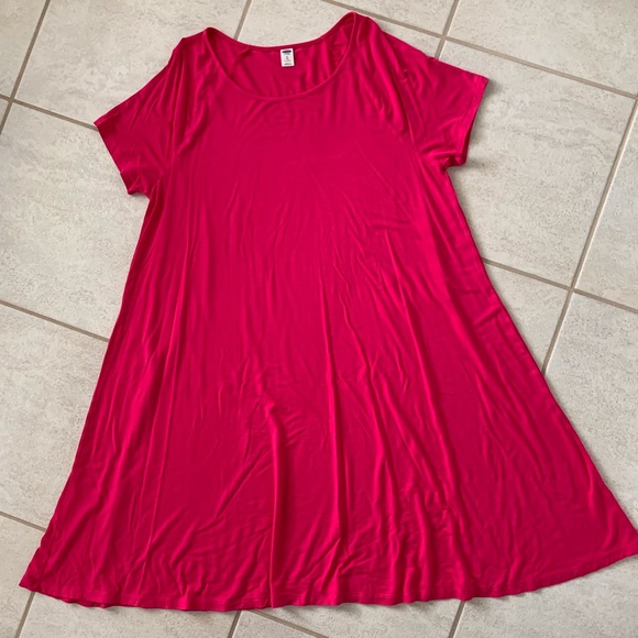 Old Navy Dresses | Old Navy Pinkfuchsia Short Sleeve Swing Dress | Poshmark
